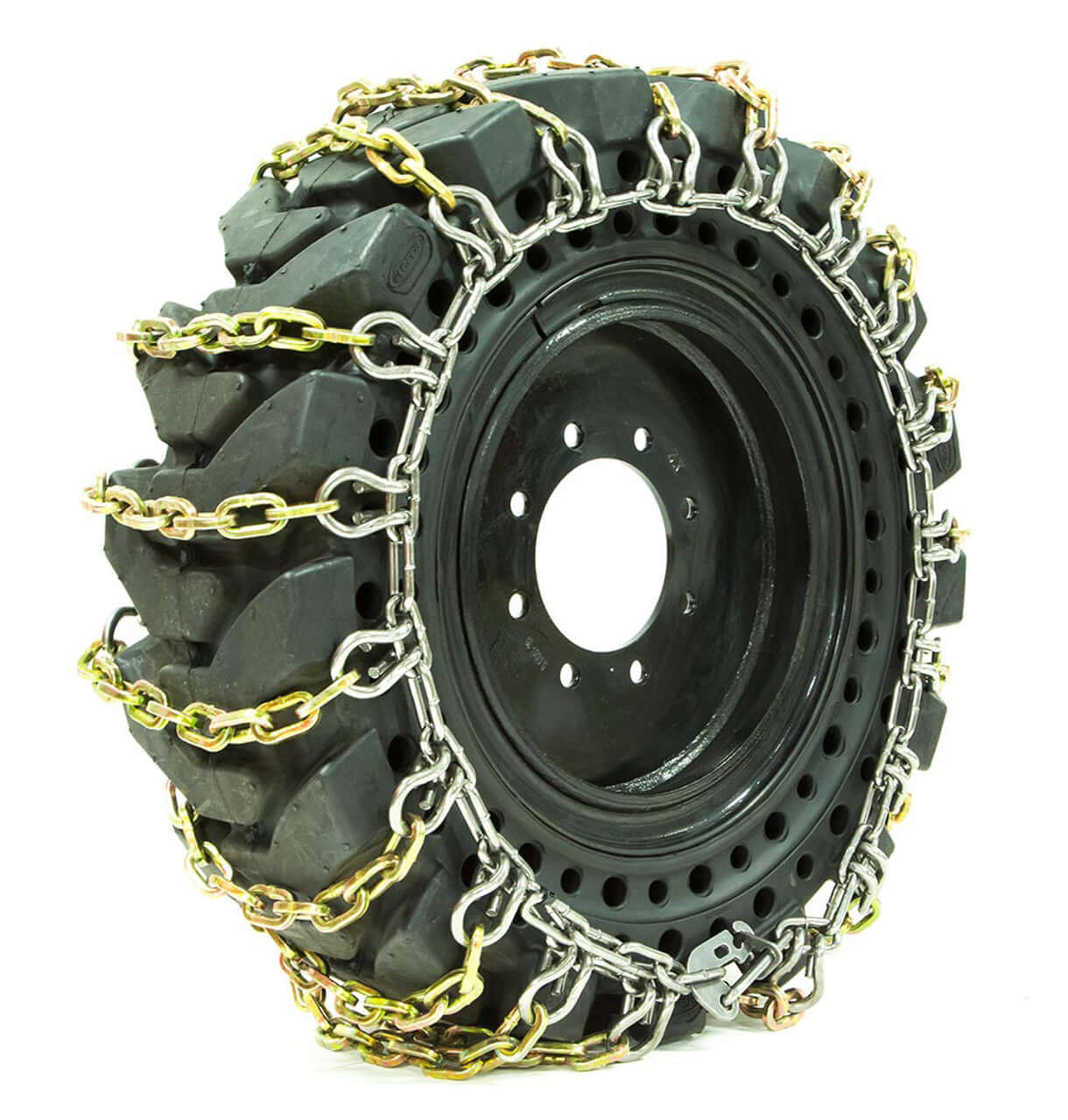 Tire size - Skid Steer 2-Link 8 mm with Bungee Tire Chains (Pair) - Quality Chain