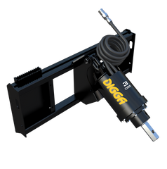 Digga 3DSS auger drive on a universal skid steer quick attach frame