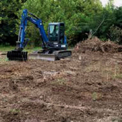 Skid Steer Heavy-Duty Excavator Rake - Blue Diamond
