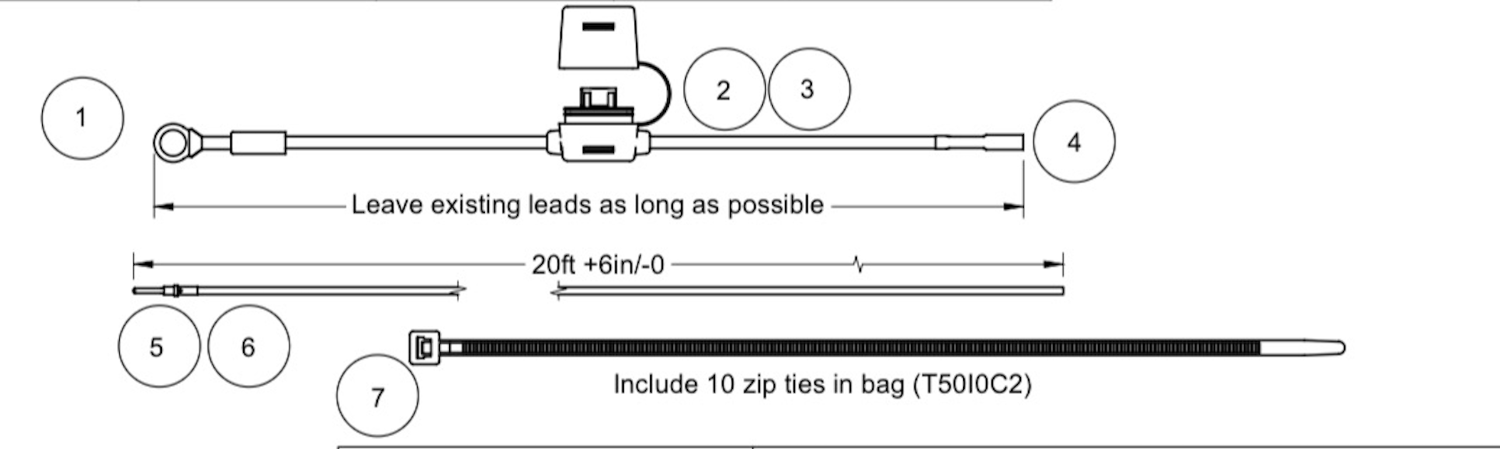 Power Insertion Wire for 14 Pin Connector - SG-PW1-100 - Skid Steer Genius
