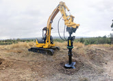 Excavator drilling with a Digga auger drive and HALO