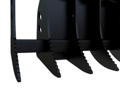 Digga 42 inch mini grapple rake with hydraulic tined jaws