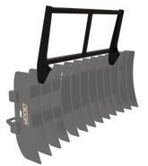 Digga 84 inch skid steer root rake with safety guard