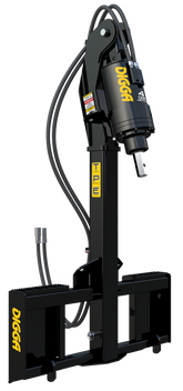 Digga TPE telescopic piling and drilling extension on a skid steer