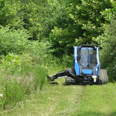 Skid Steer Swing Arm Brush Cutter Attachment - Blue Diamond