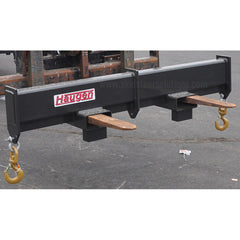 Telehandler Fork Mounted Adjustable Spreader Bar - Haugen Attachments - Two 5-ton swivel