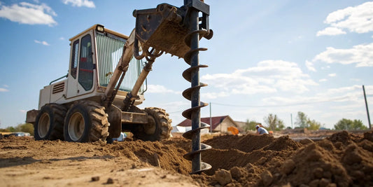 A Bobcat with an auger attachment, a tool whose price varies based on size and power.