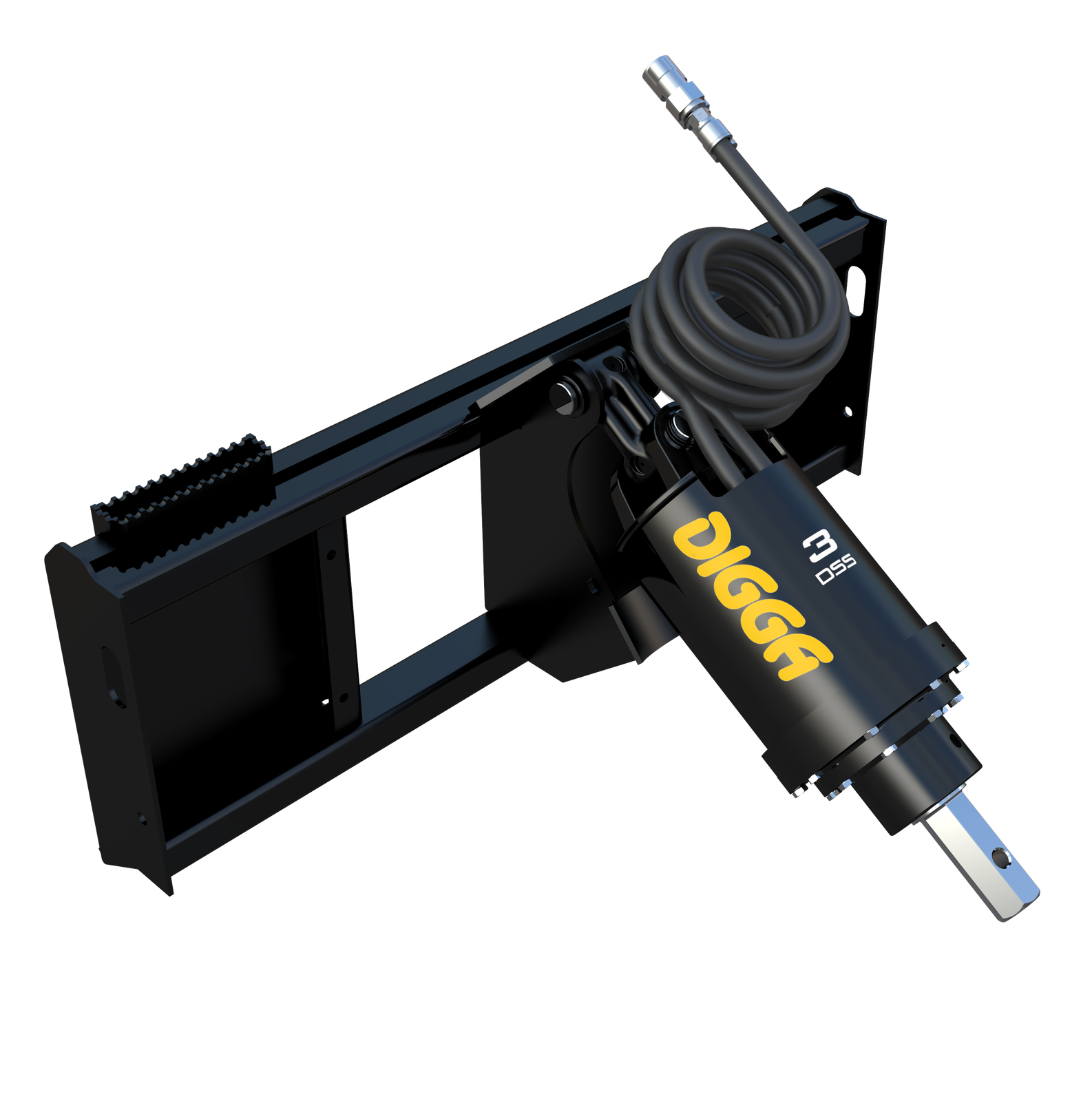 Digga 3DSS auger drive on a universal skid steer quick attach frame