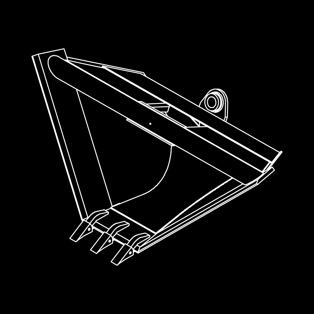 Heavy-Duty "V" Ditching Bucket for Excavators - WAIN ROY