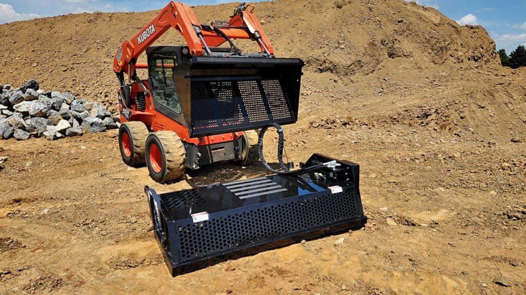 Mini Skid Steer Power Rake Attachment by Rockaway