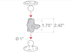 RAM Mount Short Socket Arm - RAP-B-201U-A - Skid Steer Genius