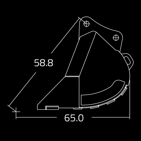 Severe Duty Rock Buckets for 52,000-65,000 lbs. Excavators - WAIN ROY-3