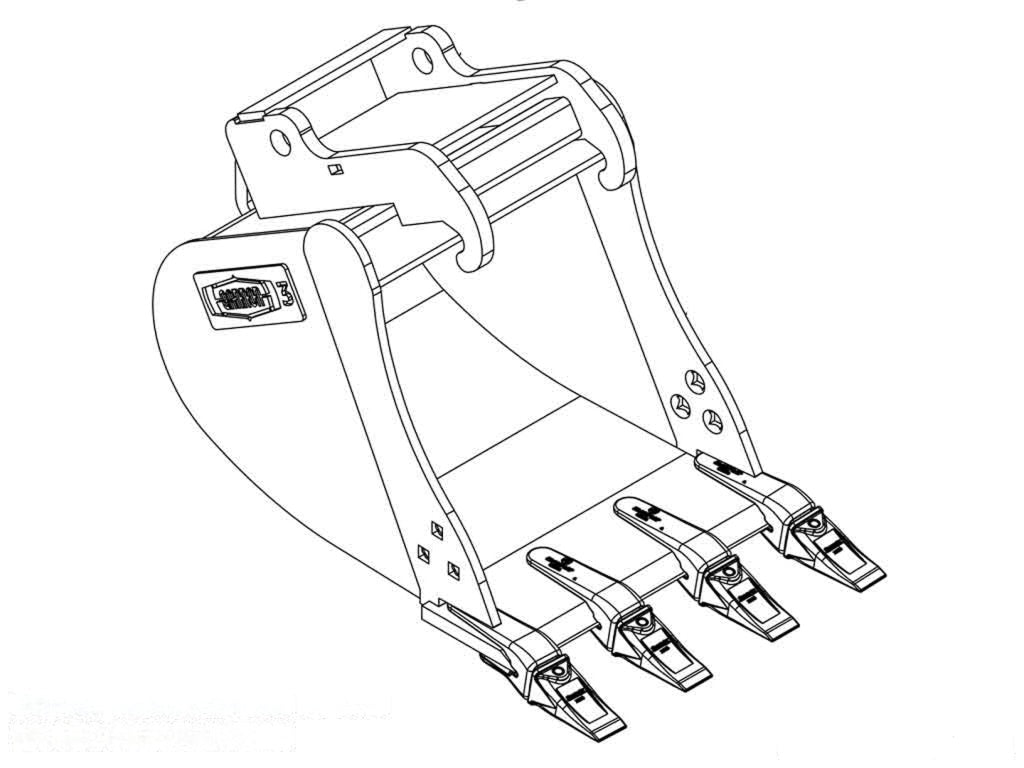 Straight Wall Dirt Buckets for TLBs up to 16,000 lbs. - WAIN ROY-1
