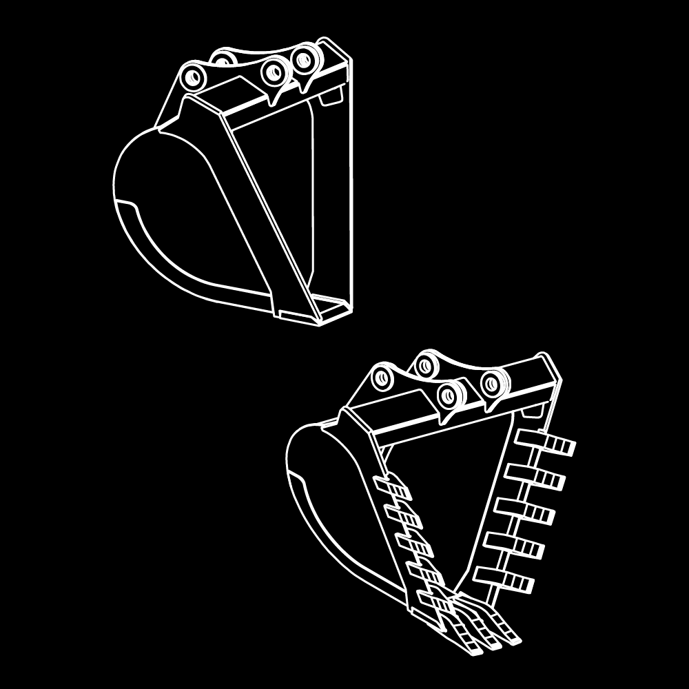"V" Bottom Trenching Bucket for Excavators - WAIN ROY