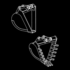 "V" Bottom Trenching Bucket for Excavators - WAIN ROY