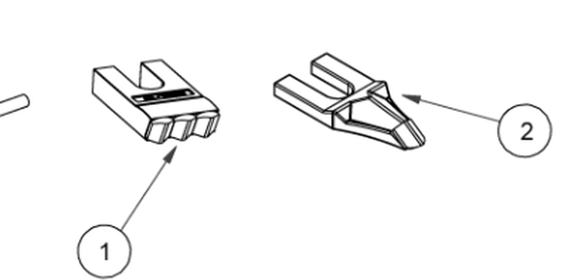Digga TM-1 outer auger tooth position on an A6 / A8 auger bit