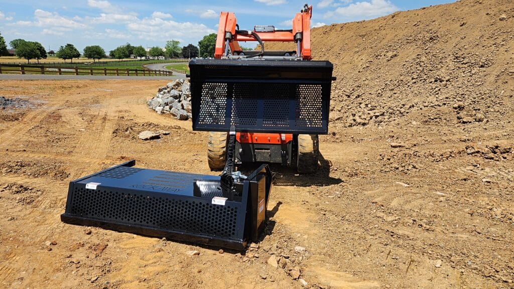 Mini Skid Steer Power Rake Attachment by Rockaway