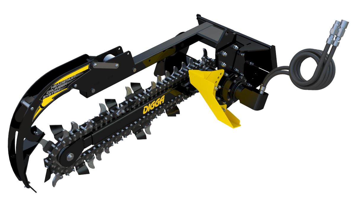 Digga Bigfoot mini skid steer trencher with mini multifit mount