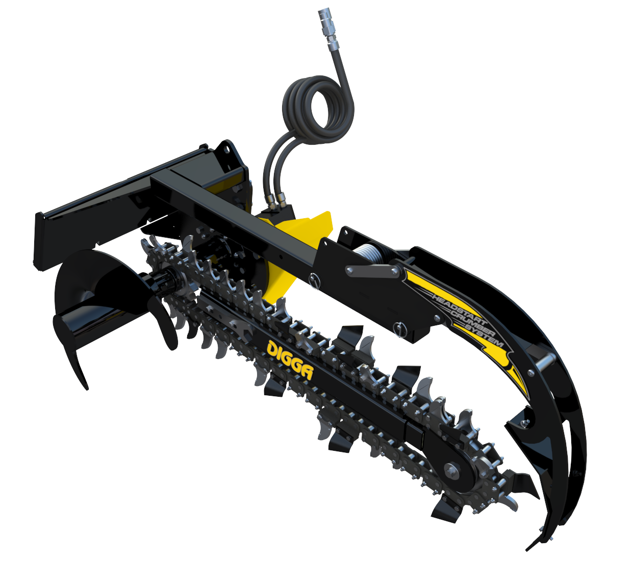 Digga Bigfoot mini skid steer trencher with mini multifit mount