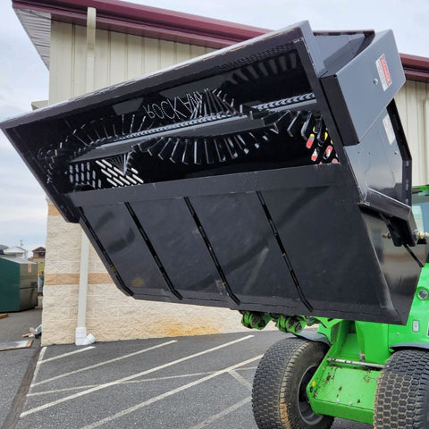 Skid Steer Rock Rake Attachment by Rockaway