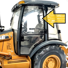 Case/New Holland 580M, 580 Super M, 590 Super M Backhoe Upper Door Window (Left) | Depco