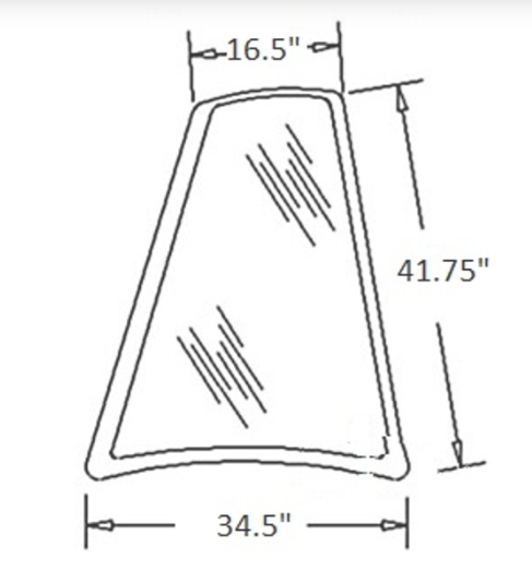 Case/New Holland Backhoe Cab Glass, Rear Right Hand Quarter Panel | Depco