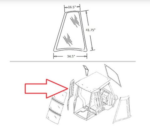 Case/New Holland Backhoe Cab Rear Left Hand Quarter Panel | Depco