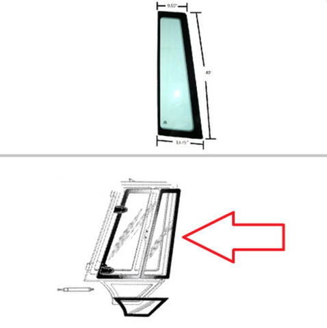 Case/New Holland Front Door Window Glass (Right Hand) | Depco