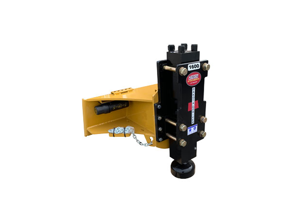 Snow Post Driver Dakota Post Driver 1600 and 1850 for Skid Steers - Haugen Attachments ...