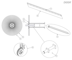 Digga angle broom wear parts assembly diagram