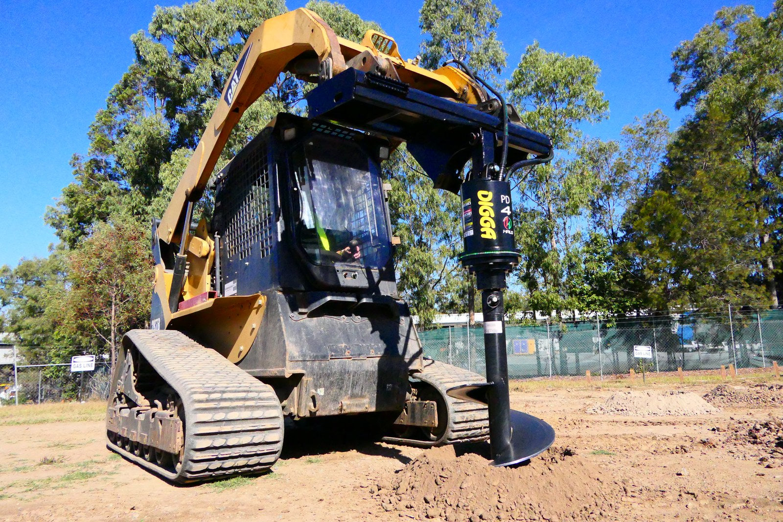 Digga auger drive on a compact track loader