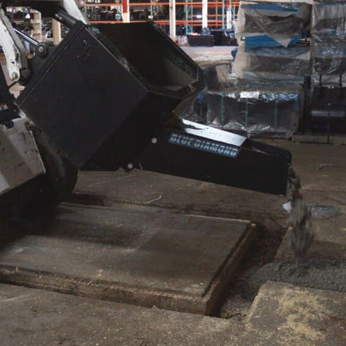 Heavy Duty Dispensing Bucket for Skid Steers - Blue Diamond