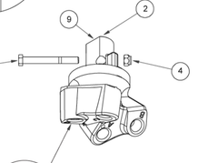Digga DRP-25T rock auger pilot body with bolt and nut