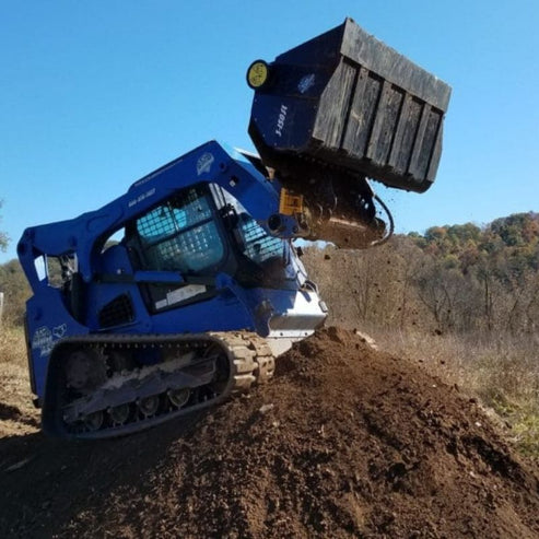 Skid Steer Excavator Screening Bucket - Blue Diamond