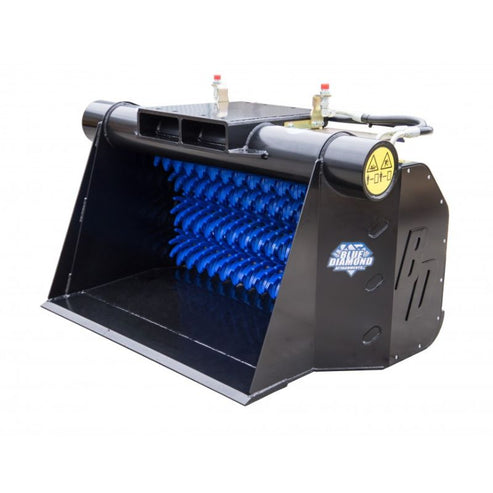 Skid Steer Excavator Screening Bucket - Blue Diamond