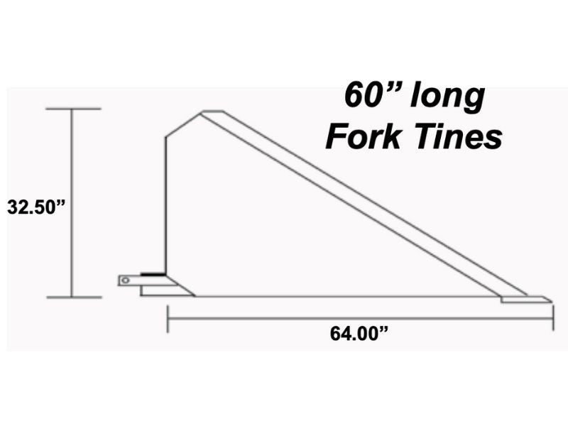 Extended Fork Slot Bucket 60" Fork Tines- Haugen Attachments