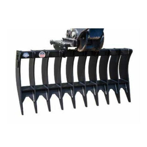 Skid Steer Heavy-Duty Excavator Rake - Blue Diamond