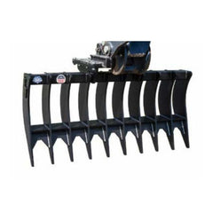 Skid Steer Heavy-Duty Excavator Rake - Blue Diamond