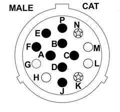 Female Machine Side Bobcat 14 Pin to Attachment Side Cat D-Series 14 Pin - Skid Steer Genius