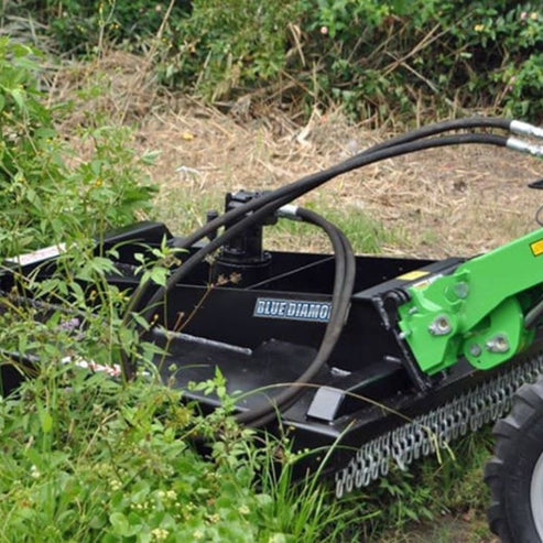 Mini Brush Cutter Closed Front for Skid Steer - Blue Diamond