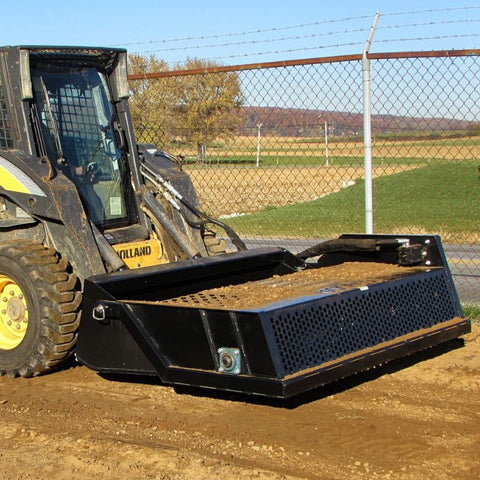 Skid Steer Rock Rake Attachment by Rockaway