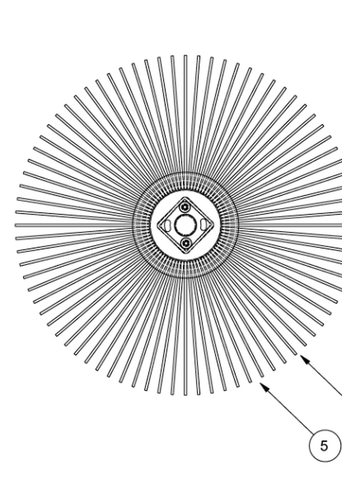 Digga replacement brush wafer on the broom shaft