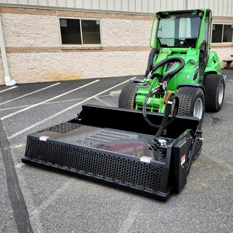 Skid Steer Rock Rake Attachment by Rockaway