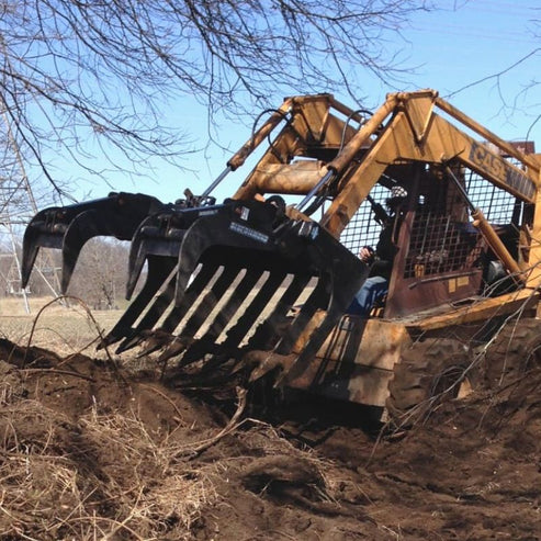 Severe Duty Root Grapple for Heavy Equipment - Blue Diamond