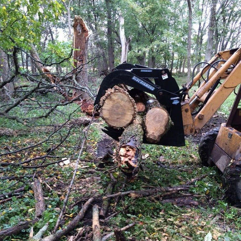 Severe Duty Root Grapple for Heavy Equipment - Blue Diamond