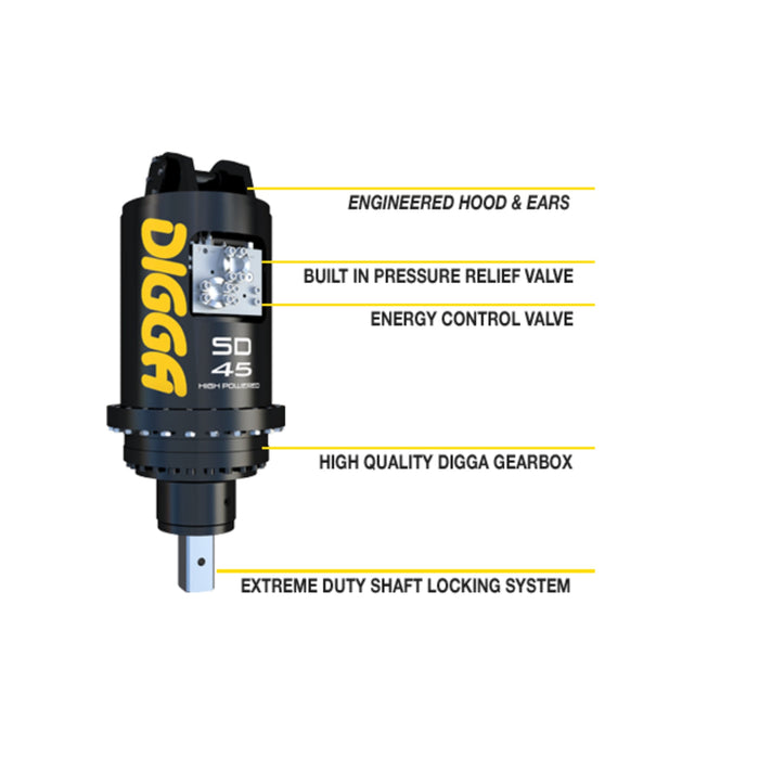 SD45HPT 2 Speed High Powered "Supa" Anchoring Auger Drive - Digga