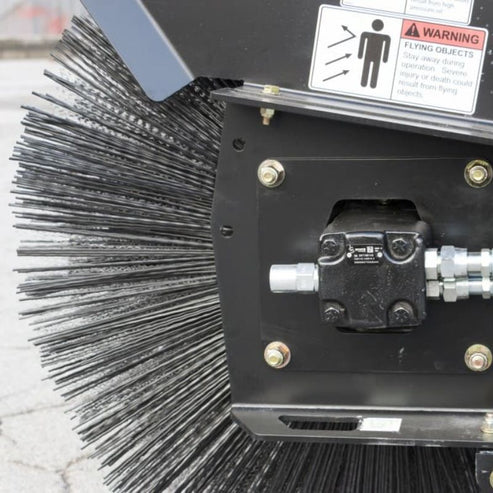 Severe Duty Skid Steer Angle Broom Attachment - Blue Diamond