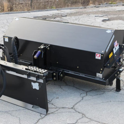 Severe Duty Skid Steer Angle Broom Attachment - Blue Diamond