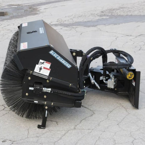 Severe Duty Skid Steer Angle Broom Attachment - Blue Diamond