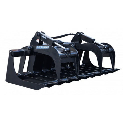 Severe Duty Root Grapple for Heavy Equipment - Blue Diamond